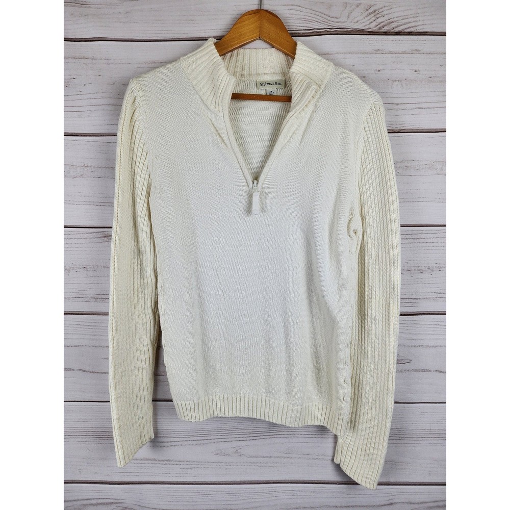 St. John's Bay Creme Half Zip Sweater Women's Medium